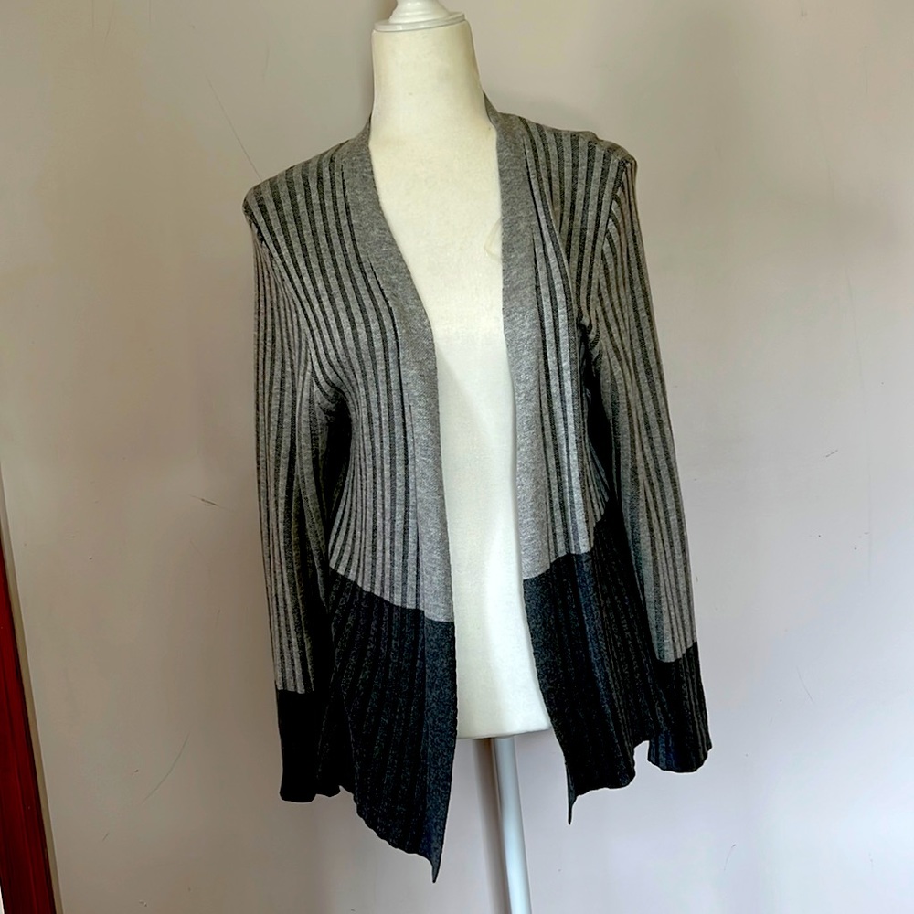 Ombre Grey Open-front Cardigan.